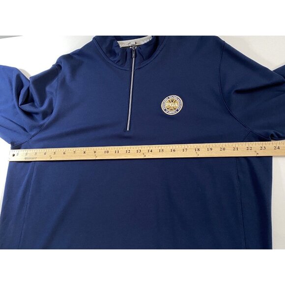 Adidas Adipure Modern Tech PGA Logo Players Navy Blue Mens Large Golf 1/4 Zip - Picture 14 of 16